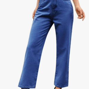 Women’s High-Waisted Wide-Leg Blue Jeans – Relaxed Fit Denim
