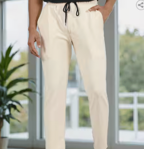 SHEIN Men’s Beige Casual Drawstring Pants – Size M
