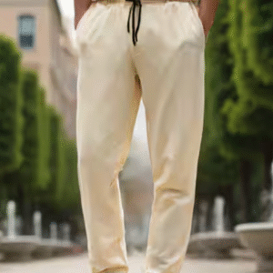 SHEIN Men’s Beige Casual Drawstring Pants – Size M