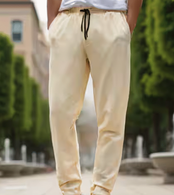 SHEIN Men’s Beige Casual Drawstring Pants – Size M