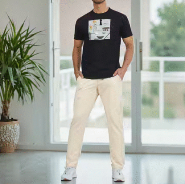 SHEIN Men’s Beige Casual Drawstring Pants – Size M