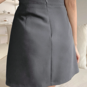 DAZY Minimalist Grey Asymmetrical Mini Skirt – Size XS