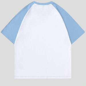 Romwe XXL Blue‑Sleeve Raglan Star Graphic Tee – Men’s Oversized Cotton Shirt