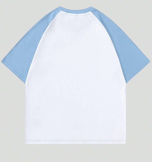 Romwe XXL Blue‑Sleeve Raglan Star Graphic Tee – Men’s Oversized Cotton Shirt