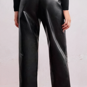 SHEIN Women’s Black and White Colorblock Straight-Leg Pants – Size M