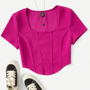 SHEIN Fuchsia Structured Crop Top – Size L