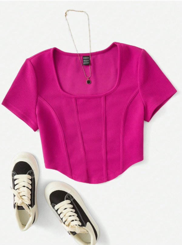 SHEIN Fuchsia Structured Crop Top – Size L