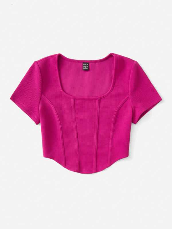 SHEIN Fuchsia Structured Crop Top – Size L