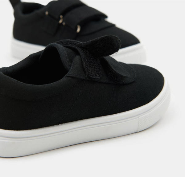 Black Canvas Double Hook-and-Loop Kids' Sneakers Size 23