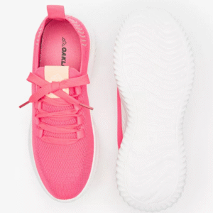 Oaklan Women's Fuchsia Pink Knit Lace-Up Sneakers Size 38
