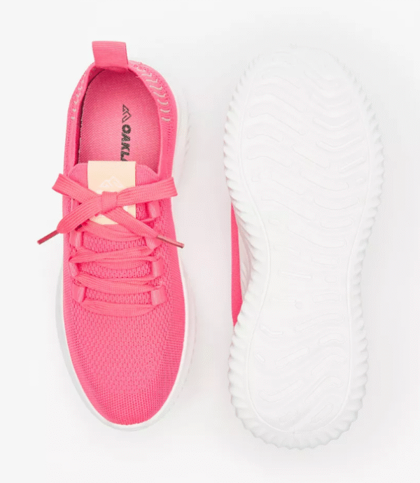 Oaklan Women's Fuchsia Pink Knit Lace-Up Sneakers Size 38