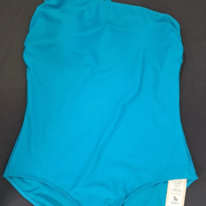 TU Women’s One-Shoulder Swimsuit – Bright Blue, Asymmetric Swimwear, Size 14