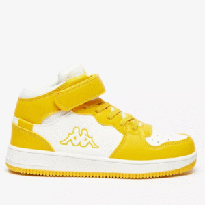 Kappa Kids’s High-Top Sneakers – White & Yellow – EU Size 37