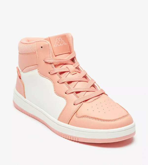 Kappa Women's Peach & White High-Top Lace-Up Sneakers Size 36