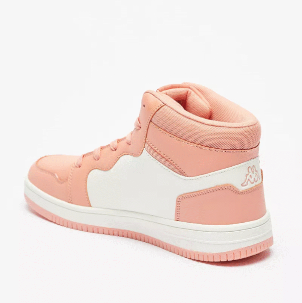 Kappa Women's Peach & White High-Top Lace-Up Sneakers Size 36