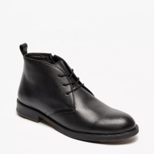 Lee Cooper Men’s Black Leather Lace-Up Ankle Boots – Size 44