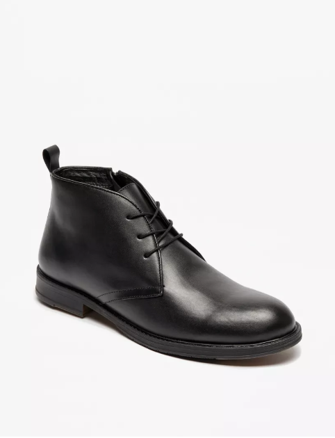 Lee Cooper Men’s Black Leather Lace-Up Ankle Boots – Size 44