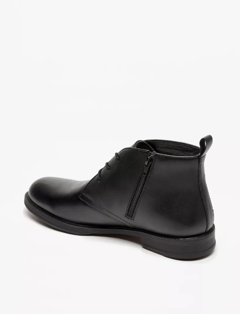 Lee Cooper Men’s Black Leather Lace-Up Ankle Boots – Size 44