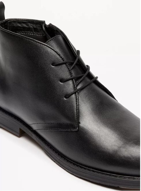 Lee Cooper Men’s Black Leather Lace-Up Ankle Boots – Size 44