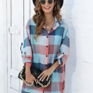 Logifirst Multicolor Plaid Button-Down Long Shirt – Size M