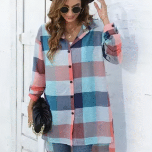 Logifirst Multicolor Plaid Button-Down Long Shirt – Size M