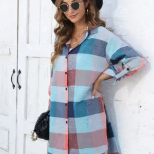 Logifirst Multicolor Plaid Button-Down Long Shirt – Size M