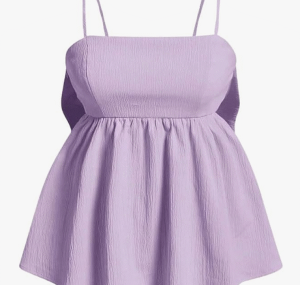 Shein Women's Ruffled Hem Cami Top with Back Bow Detail Size L