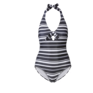 Esmara Women's Black and White Striped One-Piece Swimsuit – Size 44