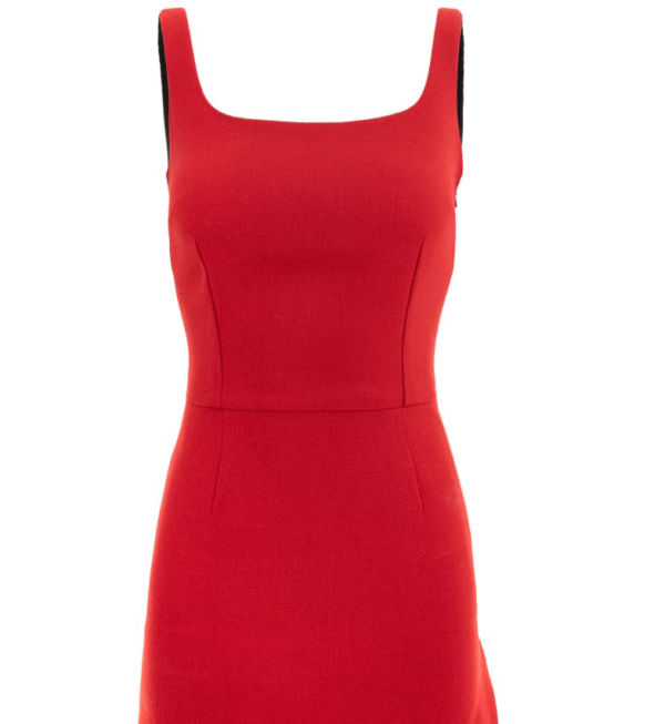 Shein Women's Square Neck Sleeveless Mini Dress - Red Size s