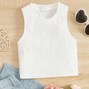 SHEIN White Textured Sleeveless Top Size s