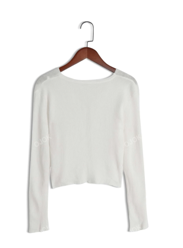 Dazy White Pearl‑Button Ribbed Cardigan – Size M, Chic Layering Knit