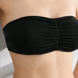 Esmara Black Seamless Ruched Bandeau Bra Top Size S