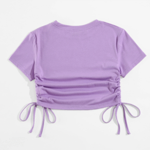 INMY NATURE Lilac Ruched Side Short Sleeve T-Shirt Size S