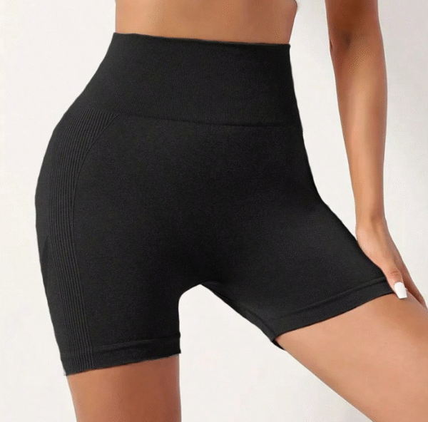 Oyanda Black Ribbed High-Waisted Corset Shorts