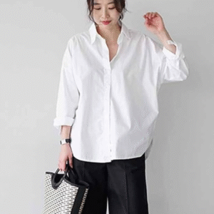 SHEIN Women's Classic White Oversized Button-Up Shirt Size S