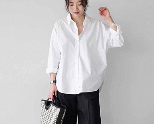 SHEIN Women's Classic White Oversized Button-Up Shirt Size S