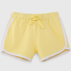 Lefties Girls’ Yellow Sporty Cotton Shorts with White Trim