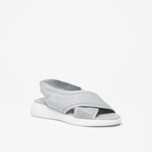 Flora Bella Grey Mesh Comfort Sandals for Women – Lightweight Slip-On Style, Size 40