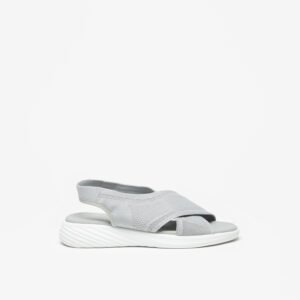 Flora Bella Grey Mesh Comfort Sandals for Women – Lightweight Slip-On Style, Size 40