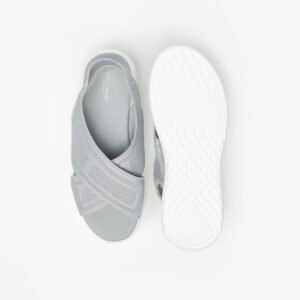 Flora Bella Grey Mesh Comfort Sandals for Women – Lightweight Slip-On Style, Size 40