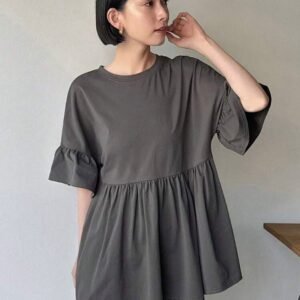 SHEIN Solid Ruffle Sleeve Babydoll Top Size XL
