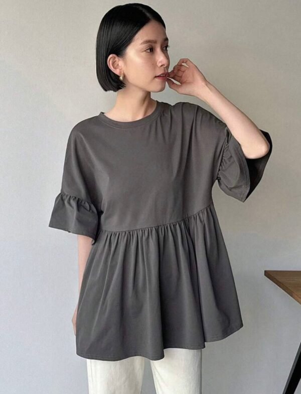 SHEIN Solid Ruffle Sleeve Babydoll Top Size XL
