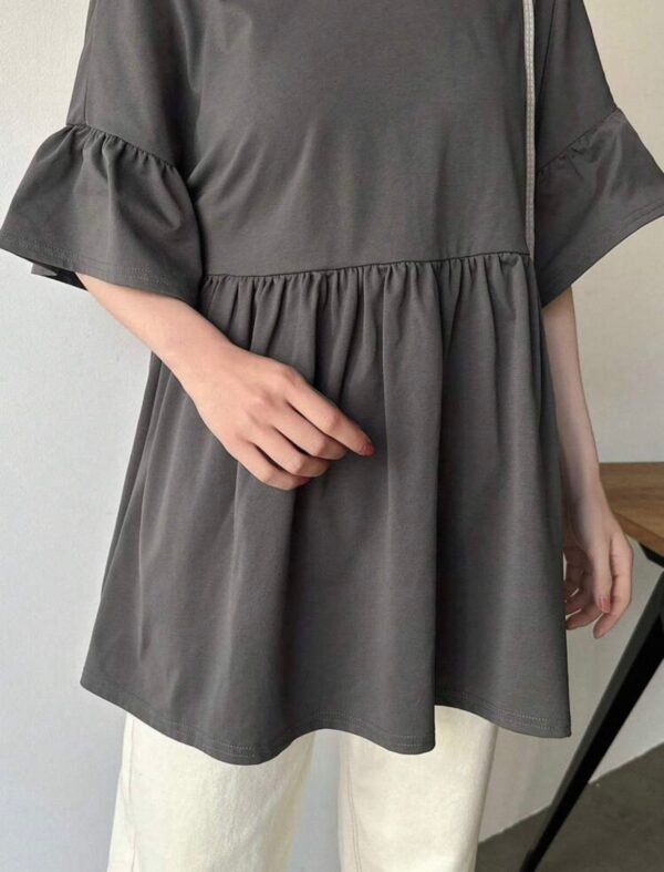 SHEIN Solid Ruffle Sleeve Babydoll Top Size XL