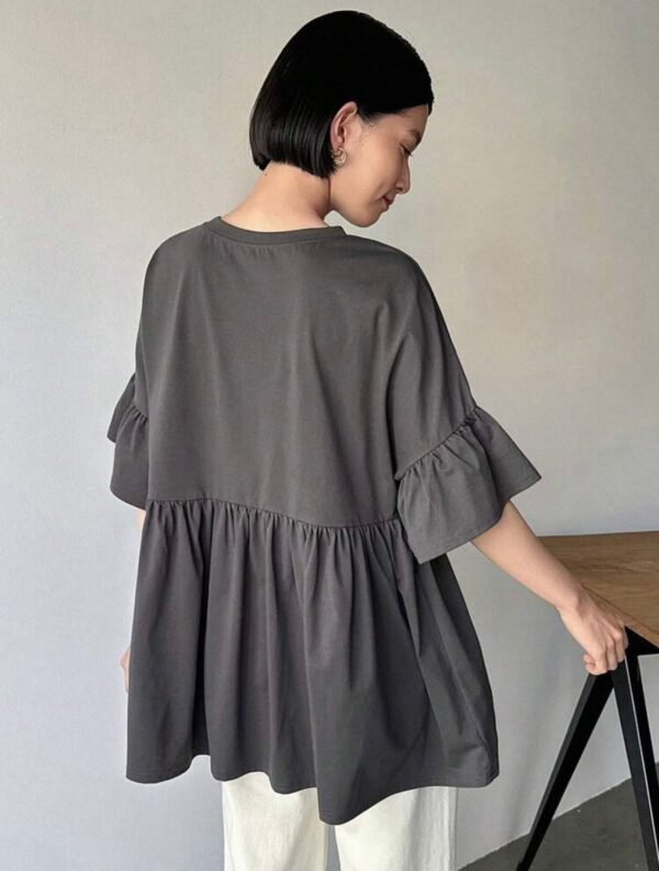 SHEIN Solid Ruffle Sleeve Babydoll Top Size XL