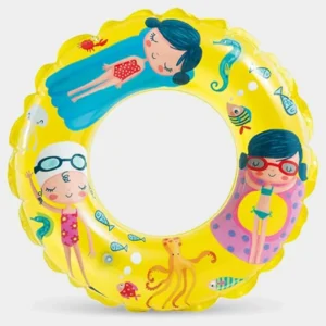 Intex Inflatable Kids' Swim Ring - Yellow with Underwater Cartoon Design