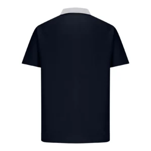 LogiFirst Men’s Navy Polo Shirt – Contrast Collar, Short Sleeve Sporty Fit, Size L