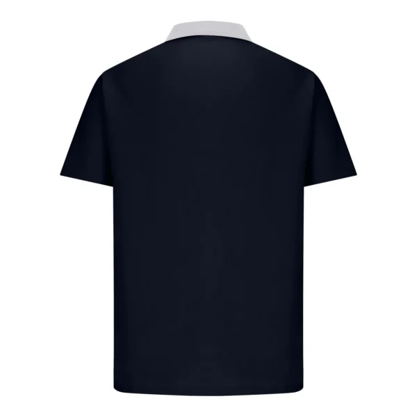 LogiFirst Men’s Navy Polo Shirt – Contrast Collar, Short Sleeve Sporty Fit, Size L
