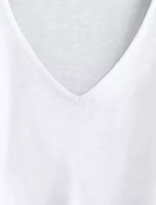 SHEIN Essential White V-Neck Dolman Sleeve Tee Size L