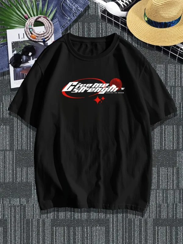 ROMWE Graphic Print Black T-Shirt – Size M