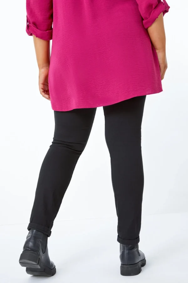 SHEIN Plus Size Hot Pink Button-Front Tunic Top – Size XL